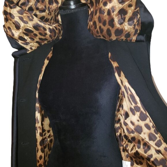 Authentic Luxury Designer Leopard Animal Print Hooded Hood Wool Warm Long Coat - Picture 10 of 12